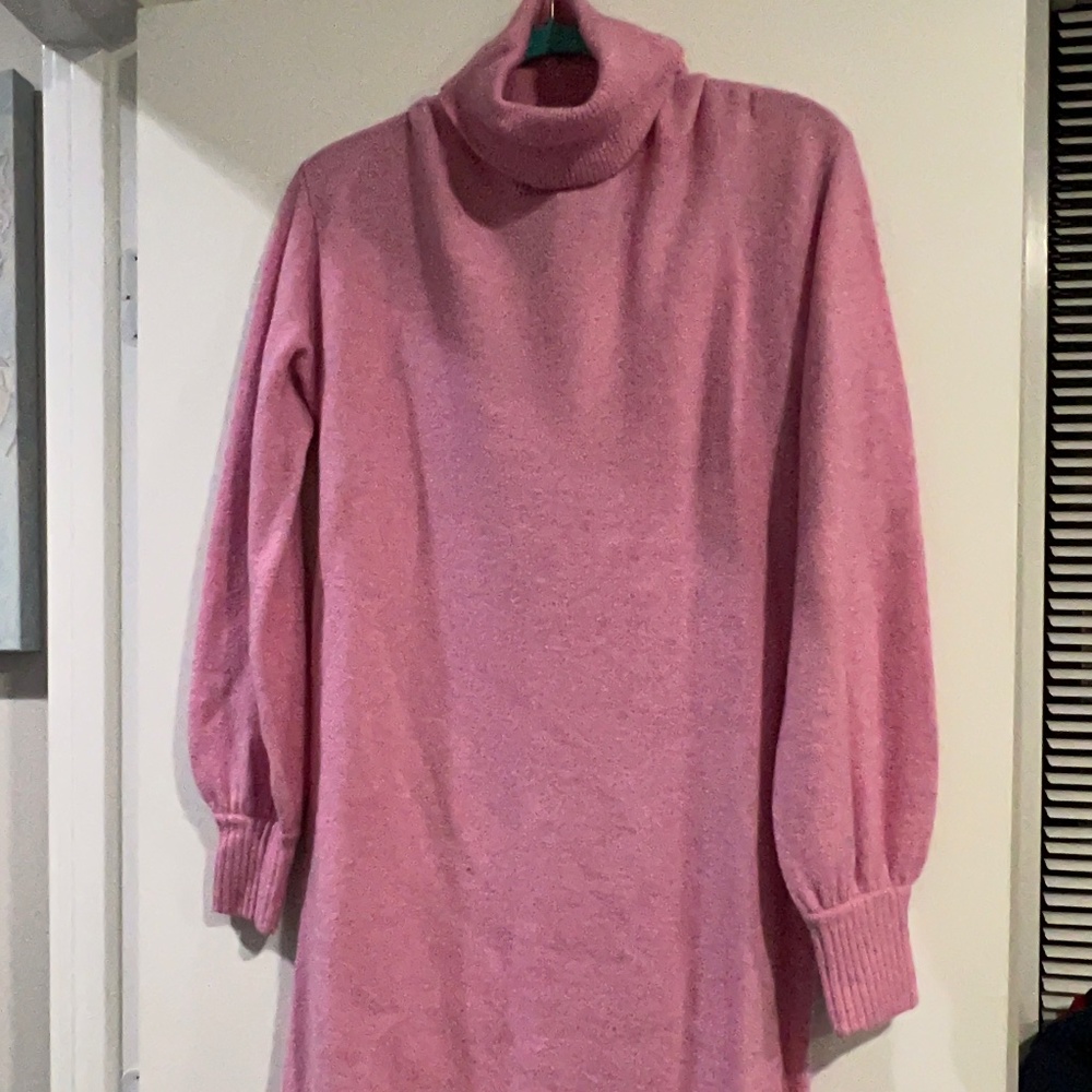 Pink J Crew Turtleneck Sweater Dress